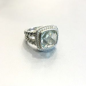 DAVID YURMAN ALBION 11MM PRASIOLITE DIAMOND RING